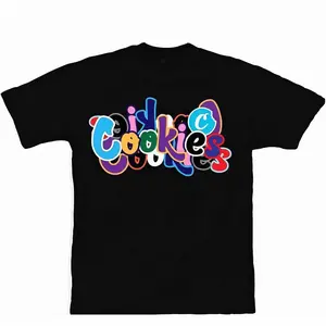 Unisex Cookies Graphic T-Shirt - Multicolor Letter Print, Crew Neck, 100% Cotton Shirt