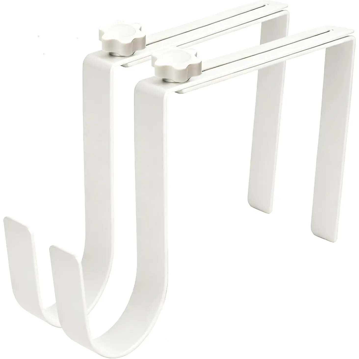 Wreath Hanger for Headstone, Adjustable 6"- 11", White 2 Pack, Non-Slip Sponge Grip, Fits Thick Upright Gravestone with Flat or Uneven Arched Tops, Easy Outdoor Cemetery Christmas Decor