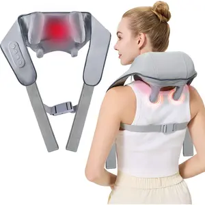4D Cordless Shiatsu Neck and Shoulder Massager Pillow - Rechargeable Lithium-Ion Battery-Operated Hand-Based Modern Massage Device with Deep Tissue Kneading, Relaxing Heat, Portable Muscle Relief for Back, Legs, Wellness Gift (1PCS), Modern Massage Device