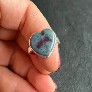 Size 9 Ruby in Kyanite Sterling Silver Ring