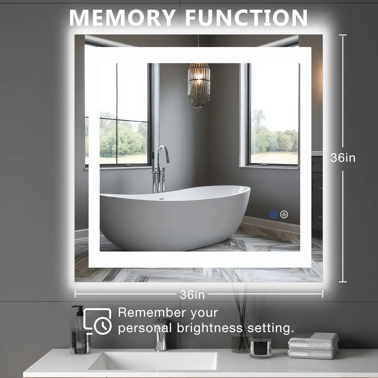 36" x 36"- Rectangle-LED