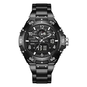 Men's Digital Analog Fashionable Watches, Luxury Watches, Couples Gifts, Casual Sporty Digital Watches for Men with Luminous Dial & Alarm Function, Modern Waterproof Watch with Digital Display for Men with Box, Accessories