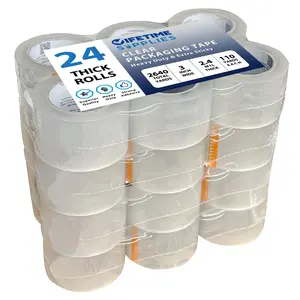 24 Rolls |   2.4 mil Clear |   110 Yards |   3" Premium Packing Tape, Heavy Duty Packaging Tape for Shipping Moving Eccomerce - Stronger Thicker