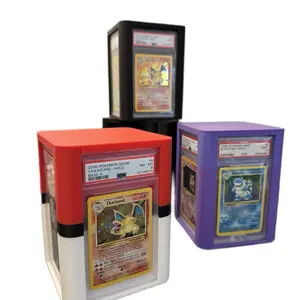 Slab Cube Storage – the ultimate solution for organizing and showcasing your valuable PSA-graded cards.   Capacity: Holds up to 17 PSA cards – 4 displayed on the outer surface and 13 securely stored inside.