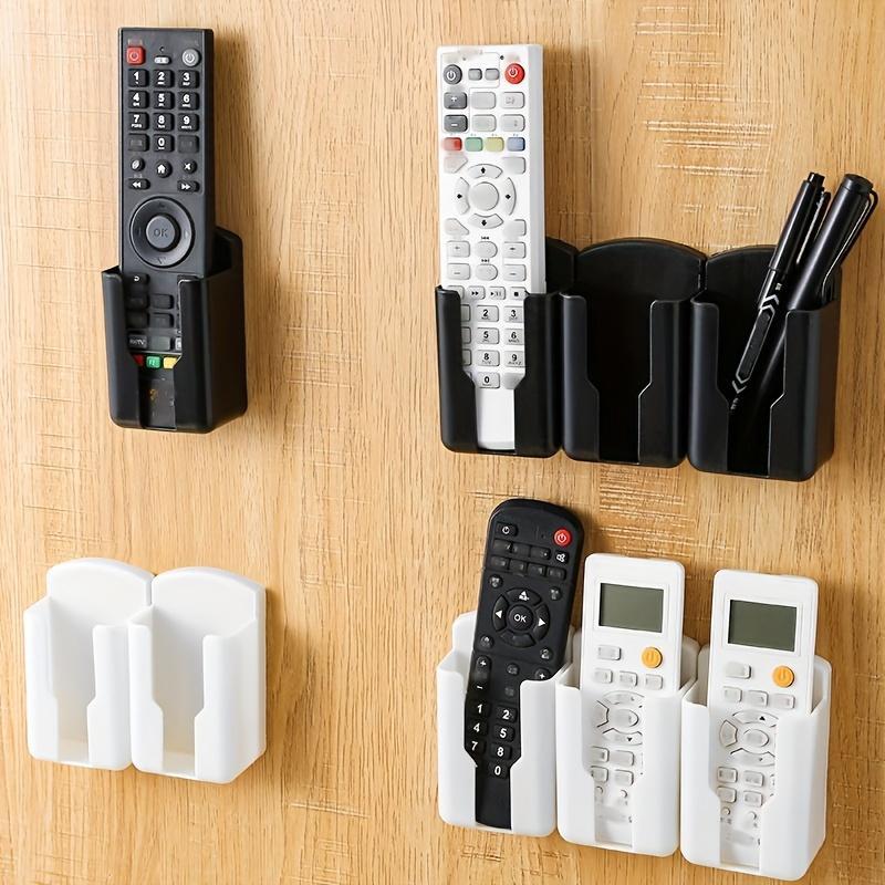 White Wall Mounted Remote Control Holder, 2 Counts Multipurpose Remote ...