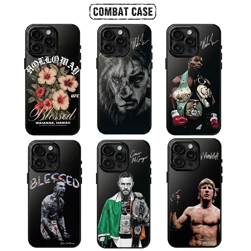 Combat Case Collection MMA Signature Phone Case Collection, UFC Fighter Max Holloway Mike Tyson McGregor Paddy Smartphone Cover Gift For Fight Night Fans, For Him For Her