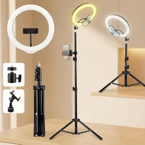 12" Adjustable Ring Light with 43“ Tripod Stand, Multi-Scene Dimmable LED Fill Light for Live Streaming, TikTok Videos, Portrait Photography, YouTube, Cellphone#Easter Gift#mother's day gifts