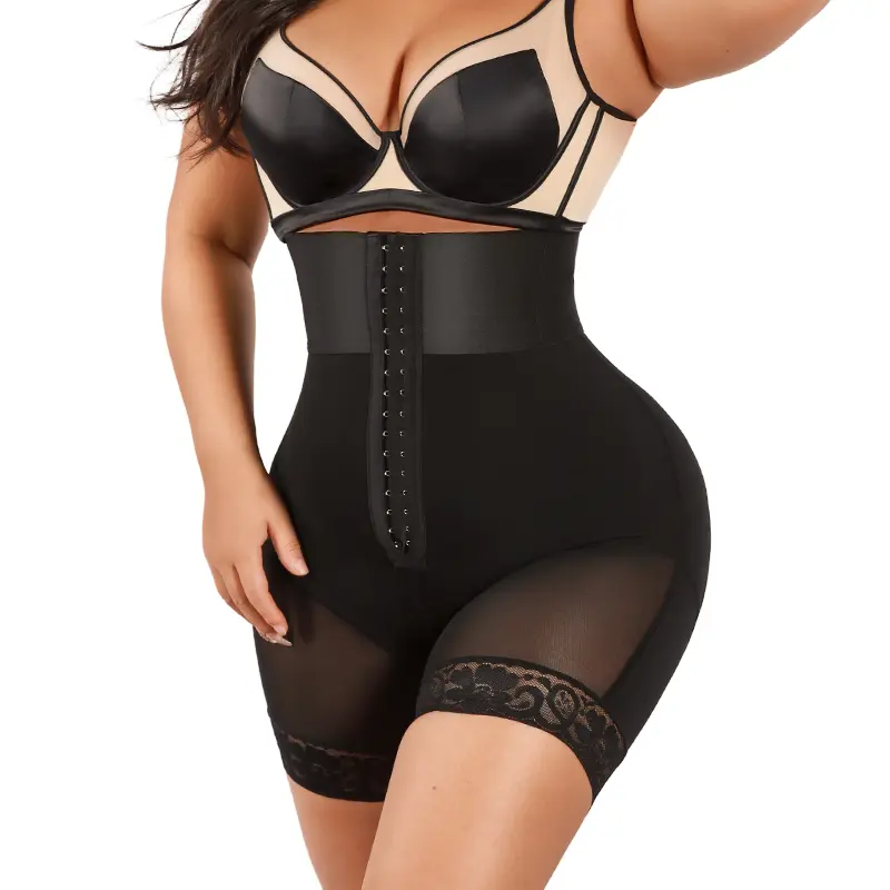 QOU BBL High Waist Girdle Shorts for Tummy Control & Butt Lift Women's Shapewear Must-Have Compression Spandex Basic Chic Elegant Minimalist Hip Enhancer Womenswear fajas colombianas moldeadoras