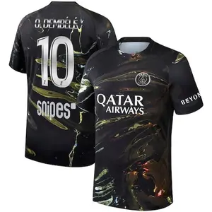 Unisex Soccer/Football Paris Saint-Germain Club O.Dembélé 10 2025/26 Night Edition Stadium Replica Jersey - Black