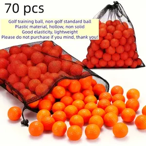 70pcs Golf Practice Balls, Hollow Training Balls, Outdoor Sports Equipment, Birthday Party Gifts, School Carnival Rewards, Sport Balls