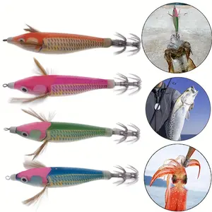 1pc 10cm Night Glow Balancing Wood Shrimp Lure, Squid Bait, Cuttlefish Bait, Fishing Accessories, Attractive Design, Durable Material