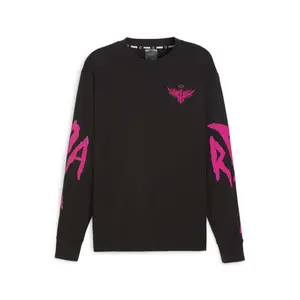 PUMA Mens Melo X Toxic Graphic Crew Neck Long Sleeve Casual Tops Casual - Black