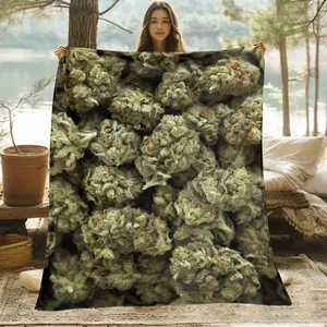 Close-up of Numerous Buds Portable Blanket-Lightweight Home Furnishings Bedding Blanket Warm nap Blanket Suitable for Travel Camping Living Rooms Offices Sofas Chairs and Beds-Soft and Warm Fabric Digital Printed Blanket 2d Flat, 2D Flat