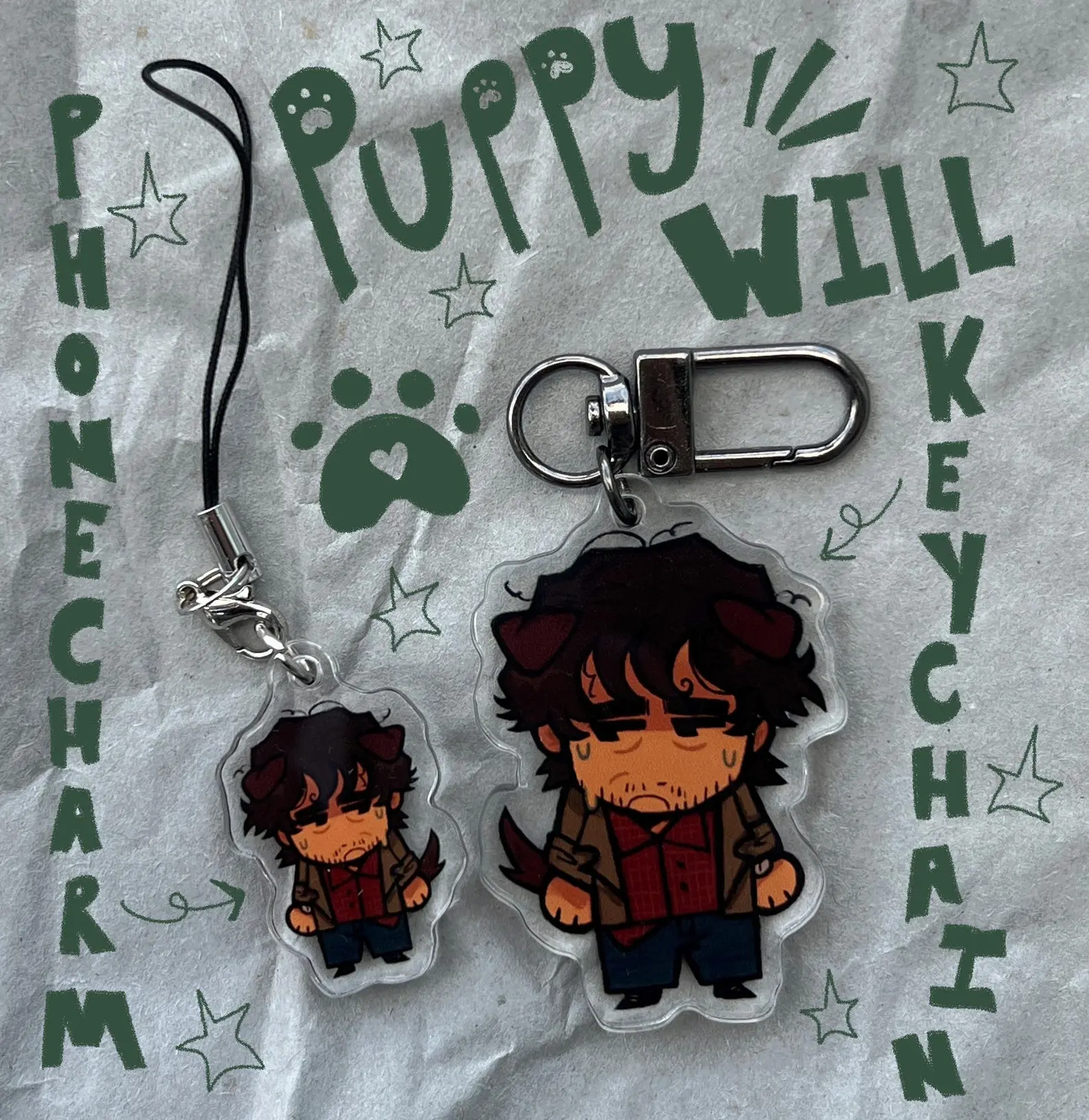 Puppy Will Graham Acrylic Keychain, Perfect Gift for Fans & Collectors