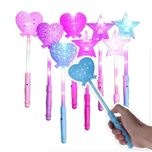 12 PC LED Heart Wands Flashing Magic Sticks Multicolor Lights for Party Favors