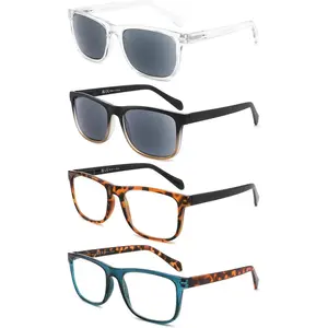 Blue Light Blocking Reading Glasses 2 Clears and 2 Sun Readers for Women Men, Anti Glare UV Ray Filter Eyeglasses