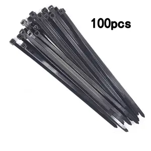 100pcs These self-locking nylon cable ties feature waterproof and non-slip properties, exceptional durability, and high resistance to breakage. Boasting strong tensile strength, they are suitable for securing both indoor and outdoor cabling.