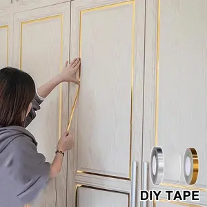 Self Adhesive Floor Edge Tape, 1 Roll Waterproof Seam Wall Sticker, Home Decor Tape, Decorative Tape for Home Kitchen Living Room, Waterproof Removable Adhesive