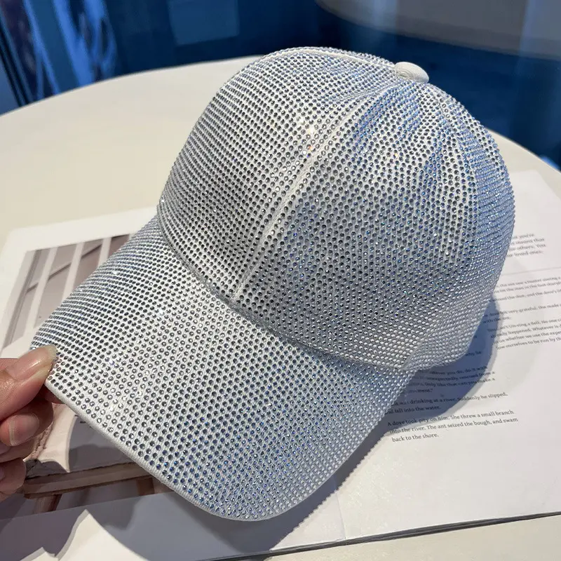 White base, white rhinestones (baseball cap)