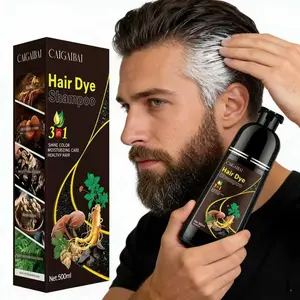 Dark 500ML Herbal Hair Dye Cream, Three-In-One Shampoo Color Conditioner, Natural Even Coverage, Time-Saving Home Use Haircare