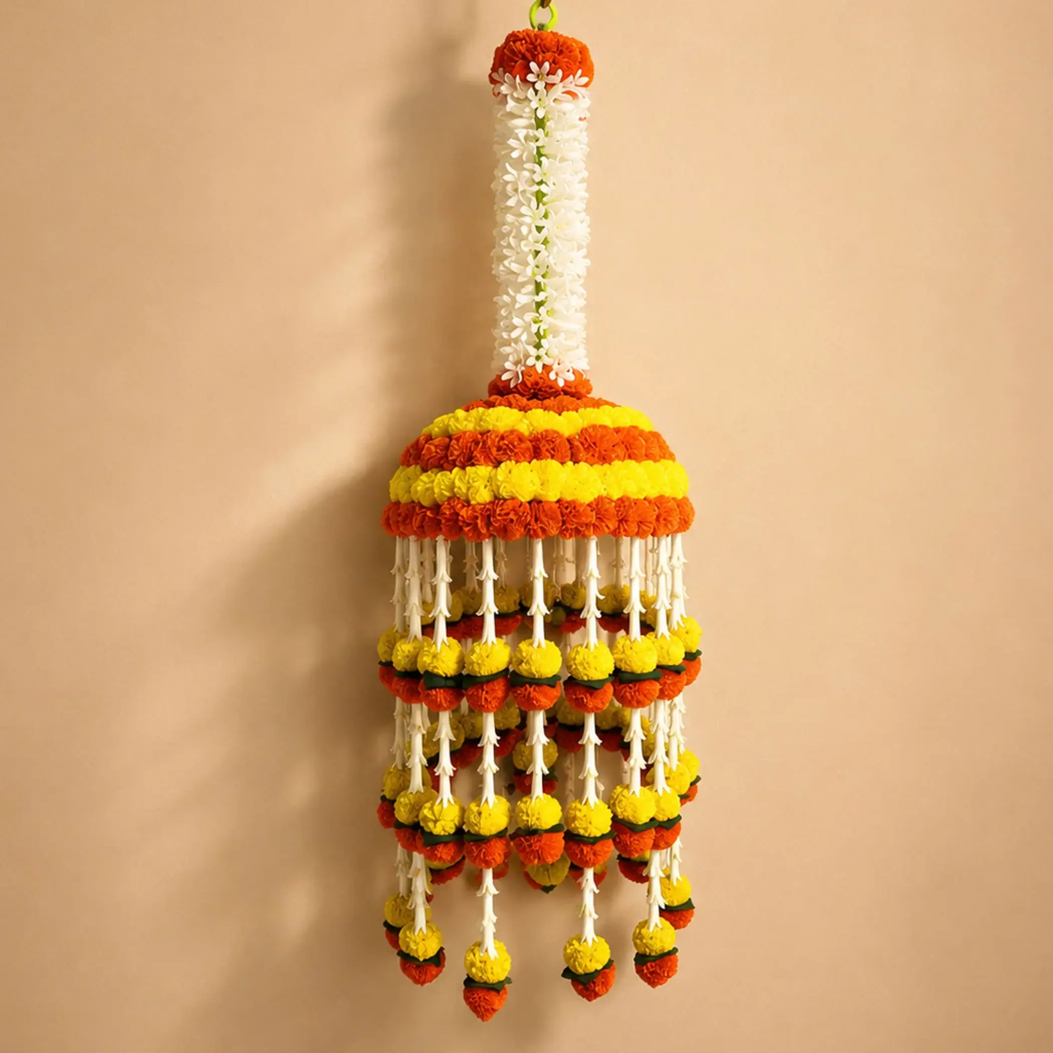 Timeless Marigold Garland & Jhoomar Decor | Sacred Strings for Diwali, Wedding, Mehndi | Cherished Floral Elegance
