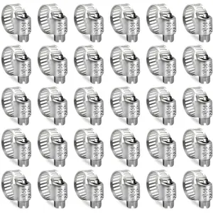 Hose Clamp, 30PCS Fuel Line Clamp, 1/4 inch to 7/16 inch Radiator Hose Clamps, Hose Clamps Stainless Steel(6-12mm).