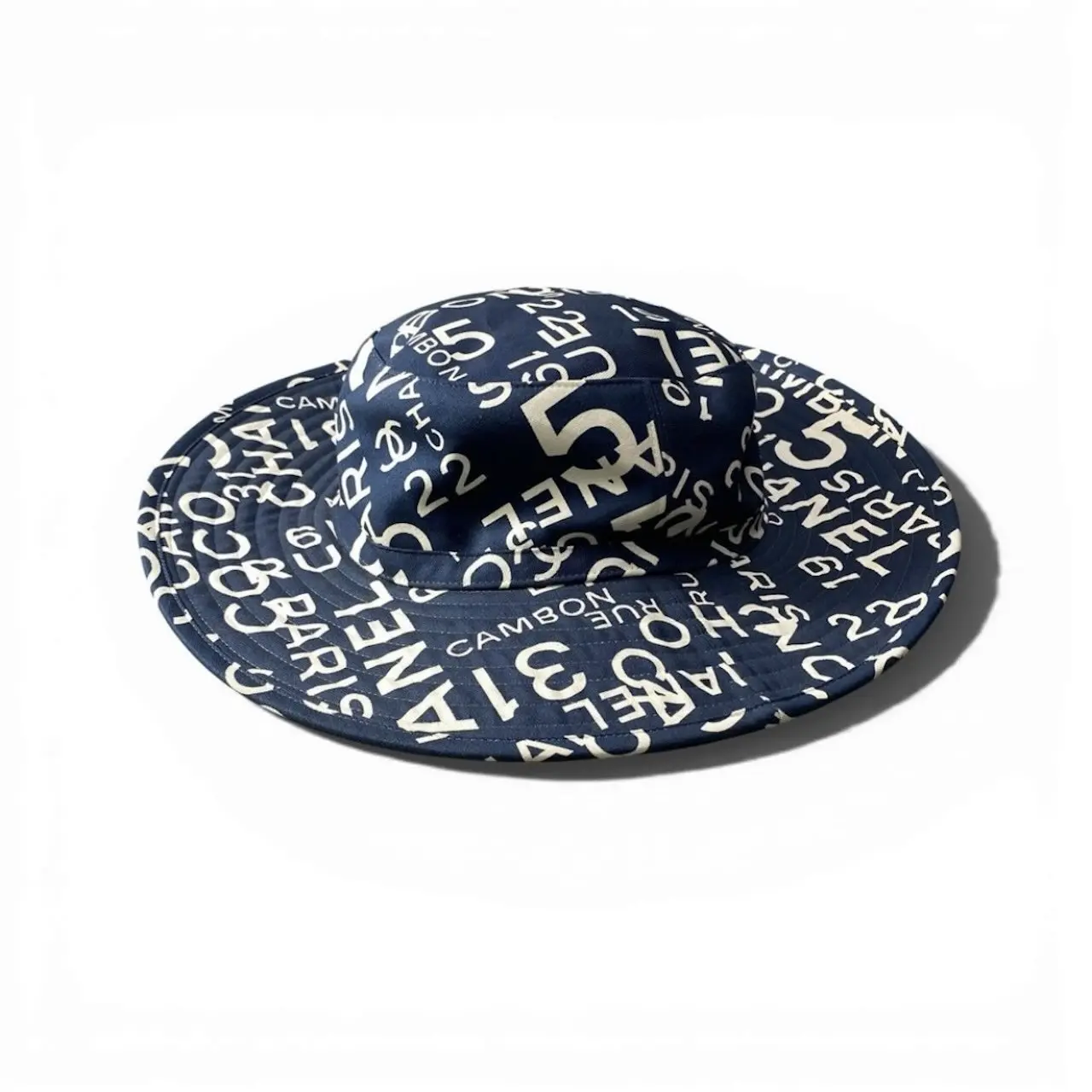 Pre-owned CHANEL Cotton Small Leather Goods By Sea Bucket Hat