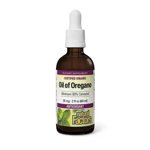 Natural Factors Oil of Oregano 30 mg 80% Carvacrol Certified Organic 2oz Liquid
