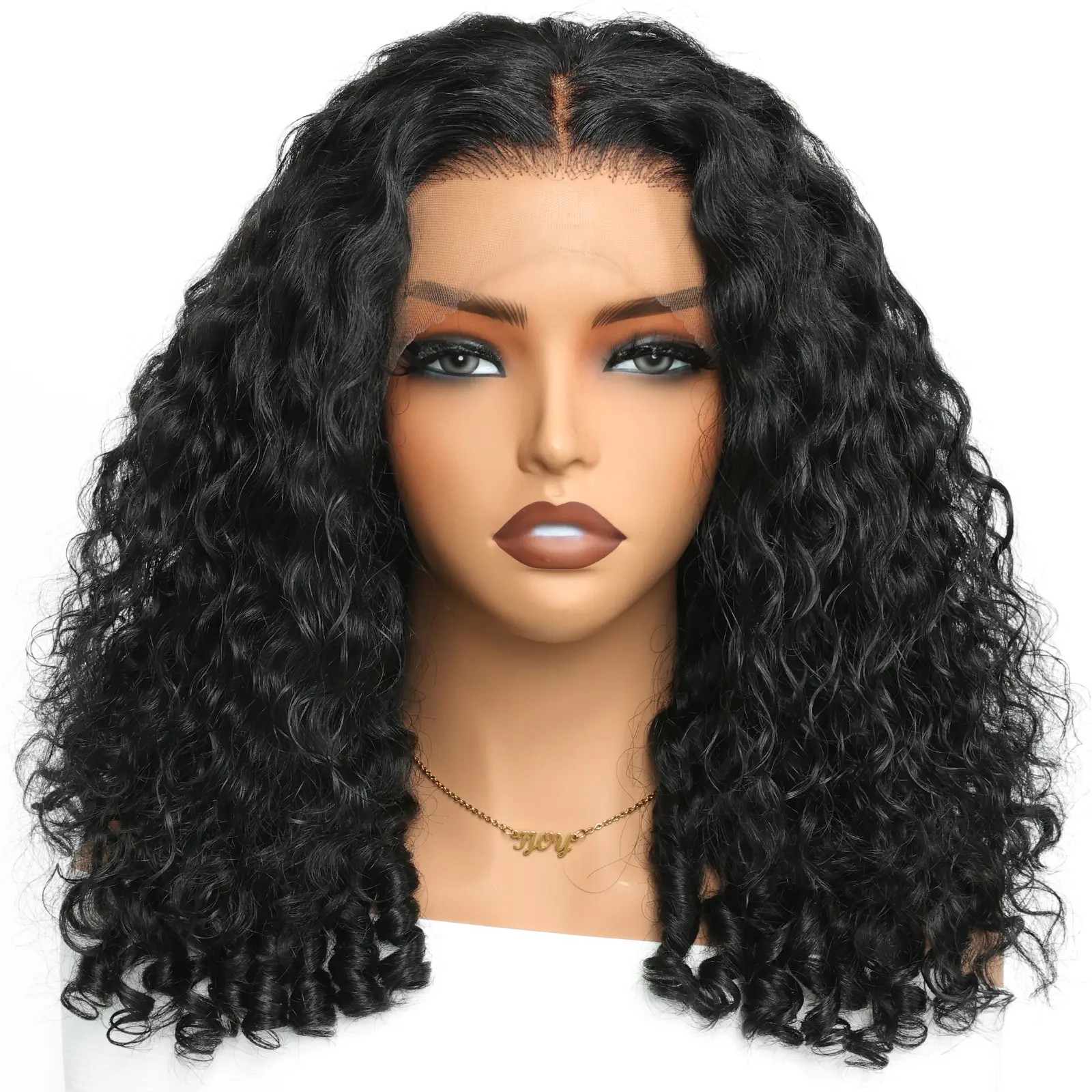 ijoy Upgraded Burmese Curly Wig Human Hair Wig Pre-Plucked 180 Density Bob Wig Natural Black Short Wig with Spiral Curly End Layer Wig 13×4 Lace Front Wig Human Hair Wig Brazilian Tiny Knots 14 Inch & 16 Inch & 18 Inch