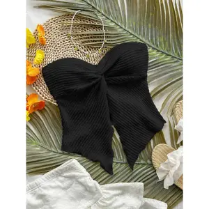 Women’s Tube Top Bandeau Top, Chic Minimalist Basic Casual Solid Color Sleeveless Top for Summer, Ladies Clothes for Beach Holiday Vacation GARMENTARY