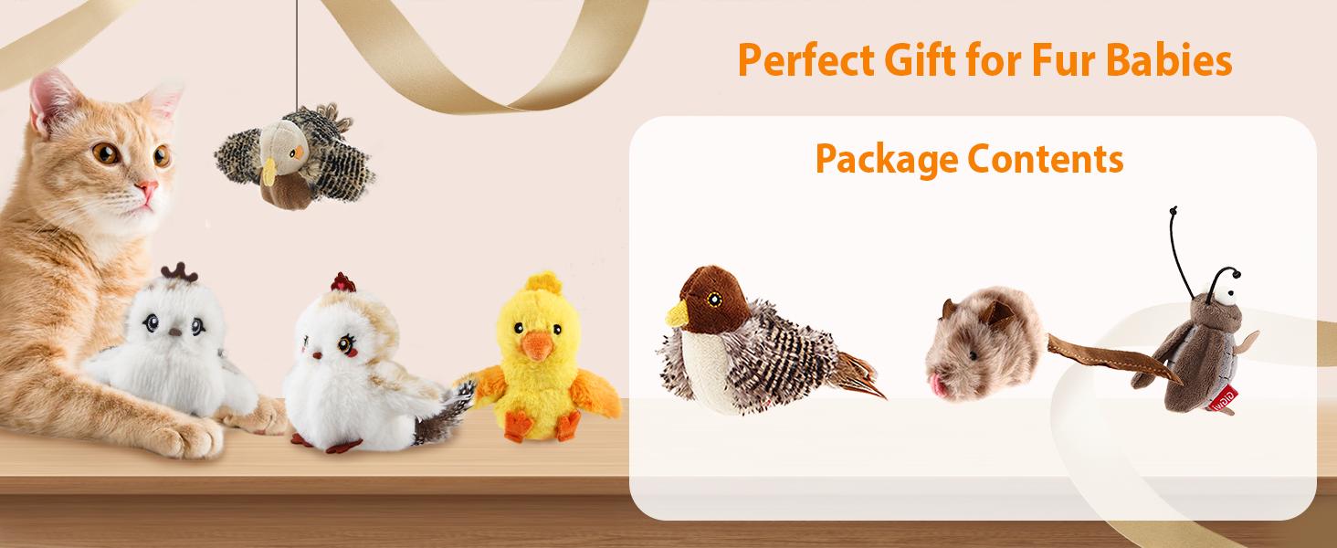 Potaroma Bird Cat Toy(not flapping), Bird Design Cat Chase, Pet Supplies For indoor Use, Lifelike Birdie Tweets, Plush Toy - Perfect Melody Chaser Cat cat toys