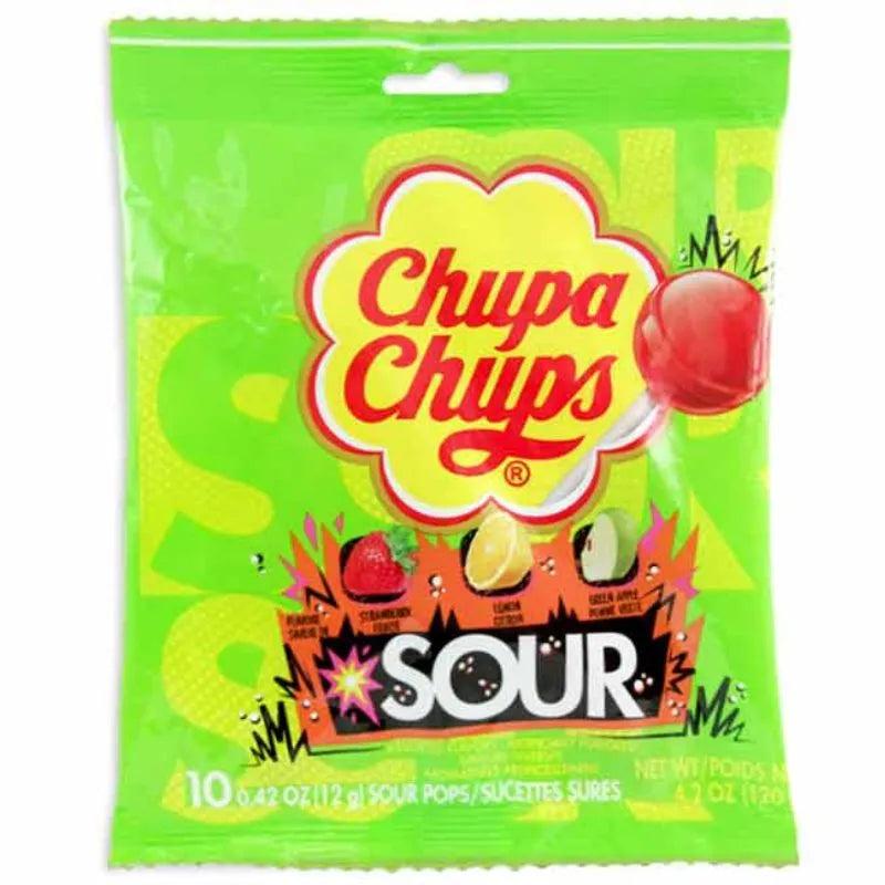 Chupa Chups Assorted Sour Candy Pops: 12-Case