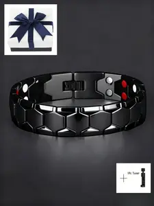 This magnetic bracelet is suitable for both men and women. Measuring 7.8 inches, it features a trendy punk style, making it a versatile accessory. A birthday gift, it comes in a bronze finish, Exquisite Bracelet, Stackable Bracelets