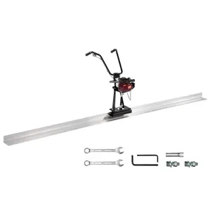fathersdaygift VEVOR Concrete Power Screed, 4 ft Aluminum Board Straight Edge Bar Set, 4 Stroke Cement Finishing Vibrating Motor with Height Adjustable Handles, High Efficient Concrete Tool 6500RPM