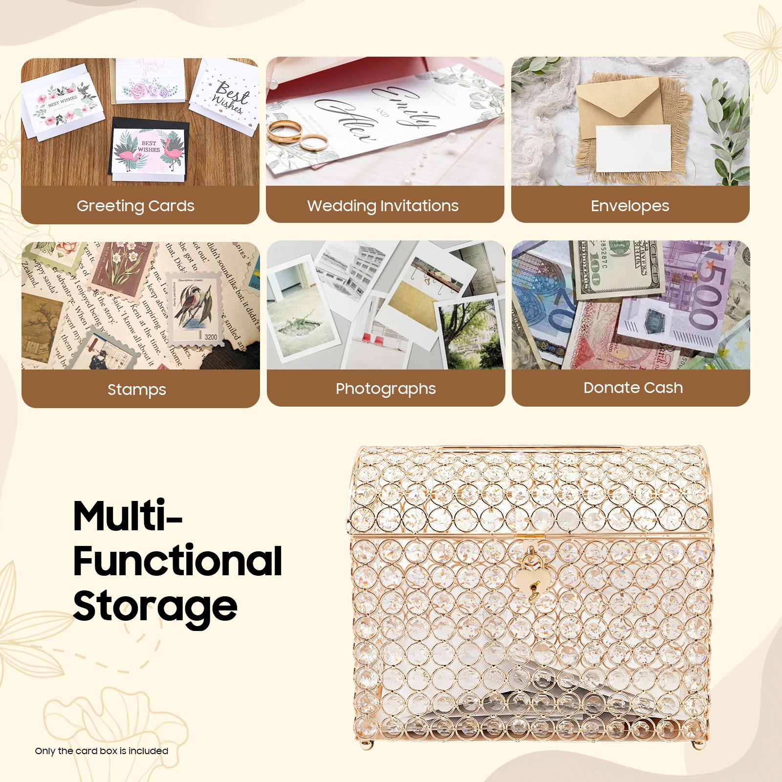 Wedding Card Box with Lock for Invitations Envelopes Photos Tips Donation Wedding Card Box with Lock for Invitations Envelopes Photos Tips Donation