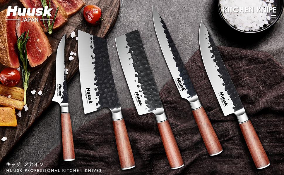 Huusk Hand Forged 6 Inch Fillet Knife with Rosewood Handle and Gift Box for Meat, Fish, and Poultry - Japanese Deboning Knife - Metal, Kitchen Knife, BlackFriday Christmas Gift