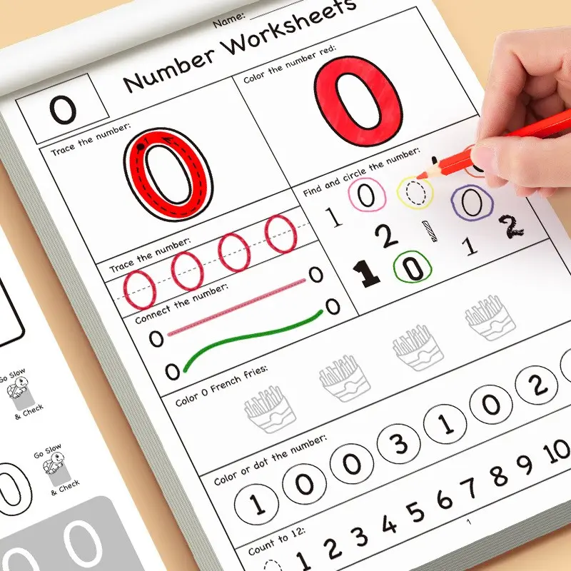 Number Recognition Tracing Workbook, 32-Page Handwriting Practice Book for Beginners, Early Educational Activity for Number Formation, Pen Control & Counting, Coloring & Trace Exercises, Daily Practice for Math Prep
