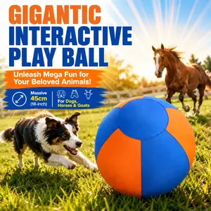 Gigantic Interactive Play Ball for Dogs and Horses, 45cm (18 Inch) Heavy-Duty Herding Ball, All-Weather Oversized Outdoor Toy for Large Dogs, Goats & Farm Animals