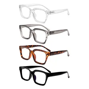 Reading Glasses for Women Men - Blue Light Blocking Readers Oversize Oprah Square Anti Glare/Eyestrain Spring Hinge