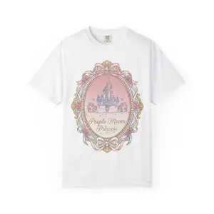 People Mover Princess T-Shirt | Castle Frame Vintage Fairytale Tee - Comfort Colors, Women's/Unisex Graphic Cotton T-Shirt Cutesy Coquette Pastel Print Design Vintage Washed Perfect Theme Park Outfit of the Day OOTD,