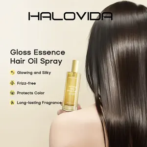 HALOVIDA Gloss Essence Hair Oil Spray 80ml,Glowing & Silky Hair,Repair & Heat Protection,Advanced Color Protection,Long-lasting Fragrance,Jojoba Oil,With Camellia Squalane,ZORYALYS Complex Haircare