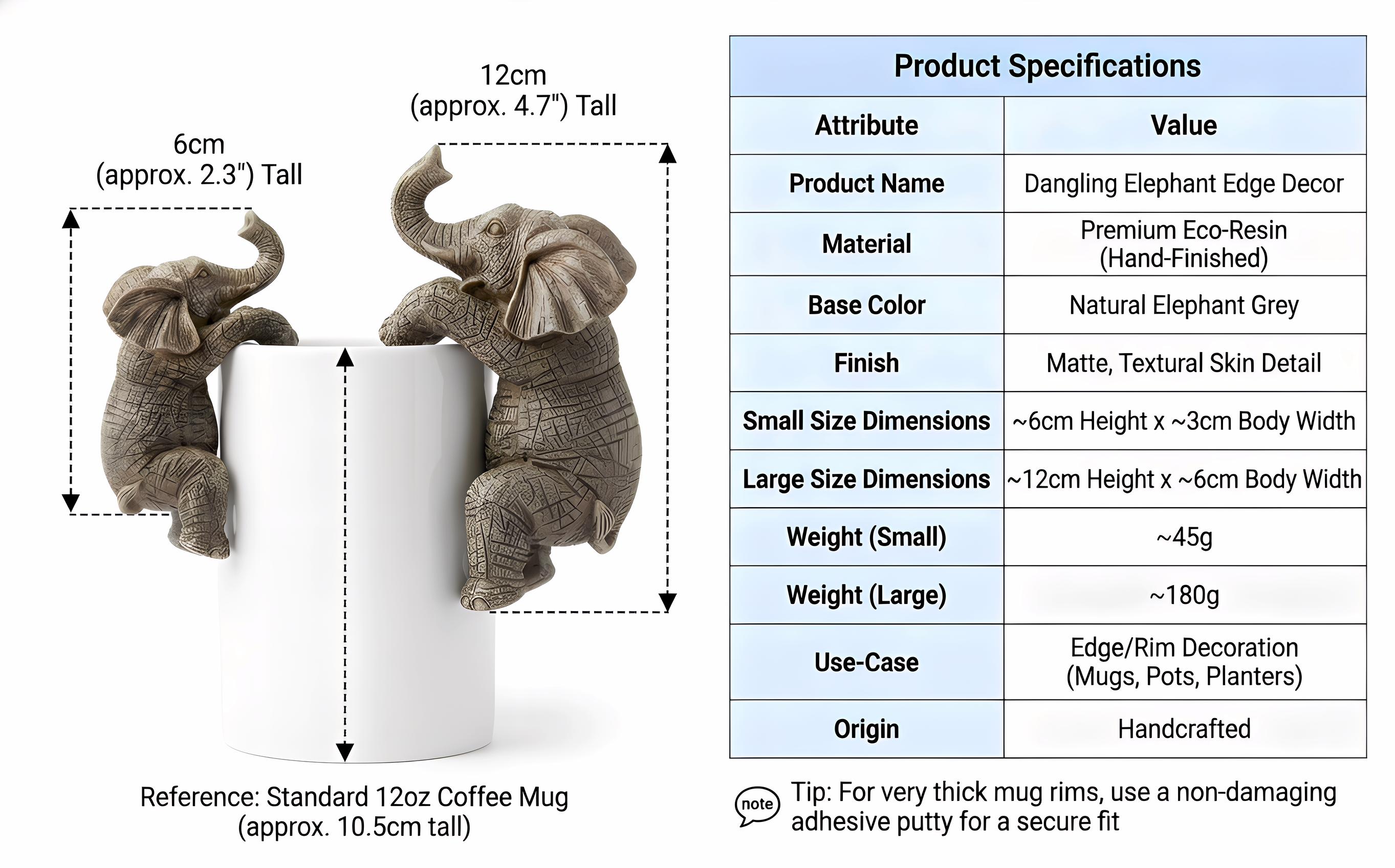 Elephant Hanging Sculpture Planter 1 pc Vertical Garden Flower Pot Resin Art Craft Home Decoration Small Succulent Plant Holder Porch Balcony Decor Gift for Elephant Lovers Hangable Ornament