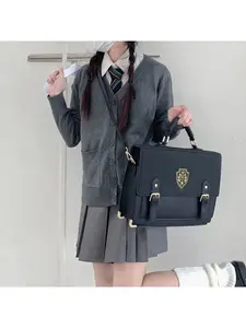 College Style JK Uniform Bag, Cambridge Satchel, Japanese School Style Bag for Textbooks, Tablet & Stationery, Vintage Backpack