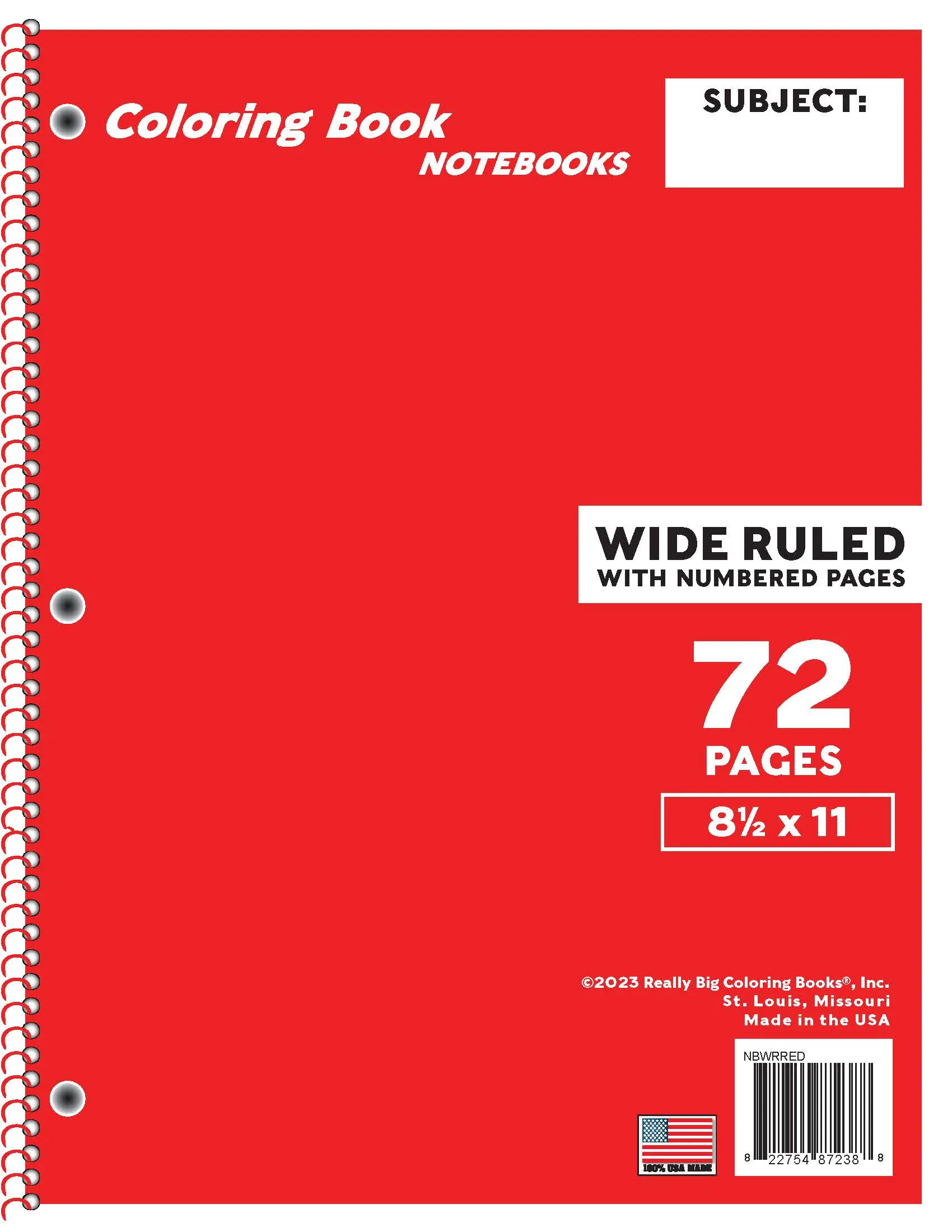 Wide Ruled Red Notebook With Numbered Pages Wide Ruled Red Notebook With Numbered Pages