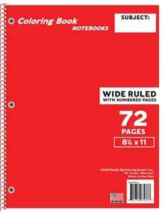 Wide Ruled Red Notebook With Numbered Pages
