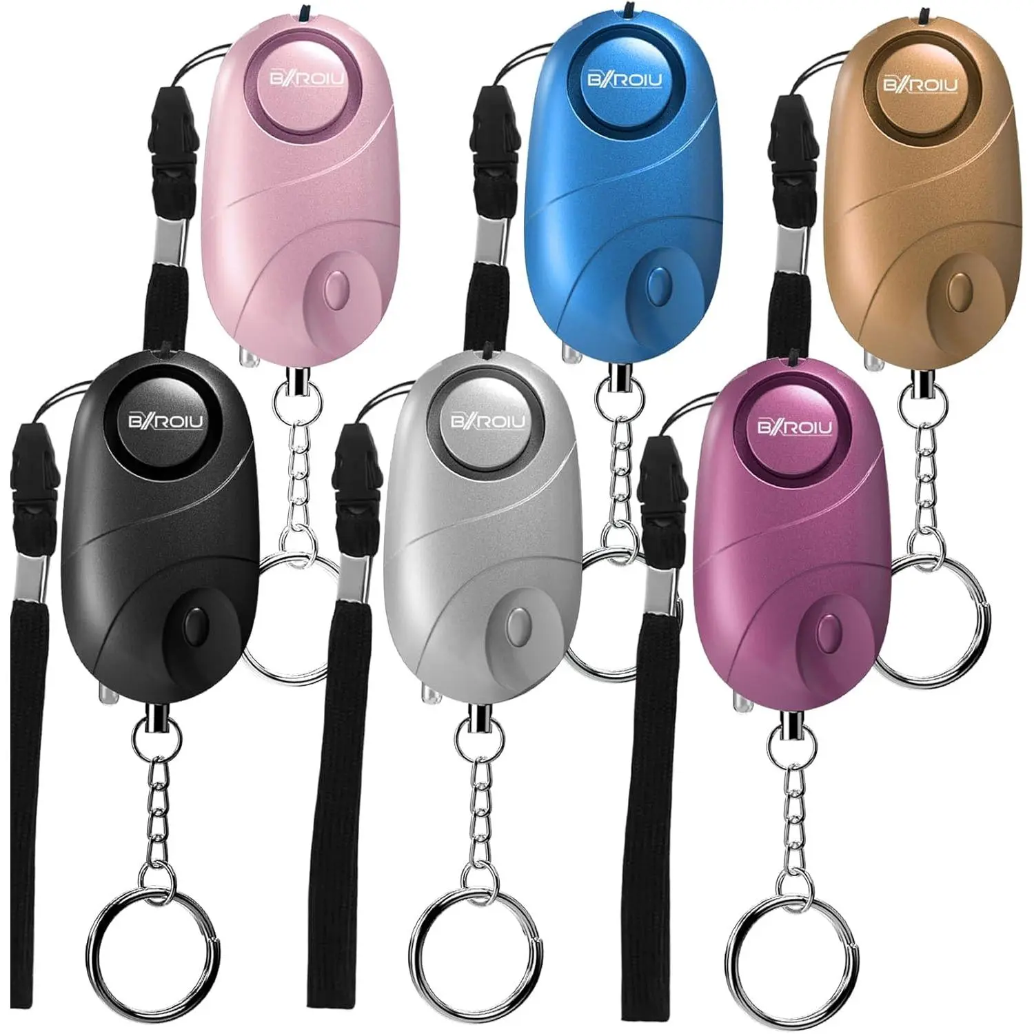 6Pack Personal Alarm Siren Emergency Self Defense Security with LED Lights Safety Alarm for Women Kids and Elders(Multicolored)