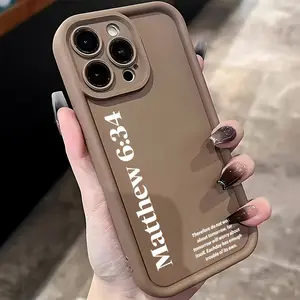 Creative Phone Case with Bible Verses Suitable TPU Case for iPhone 17 Pro Max 16 16e 15 14 Plus 13 12 Mini 11 Air X XS Straight Edge Drop-Resistant Rugged Durable Cover Shell Gift 2D printing