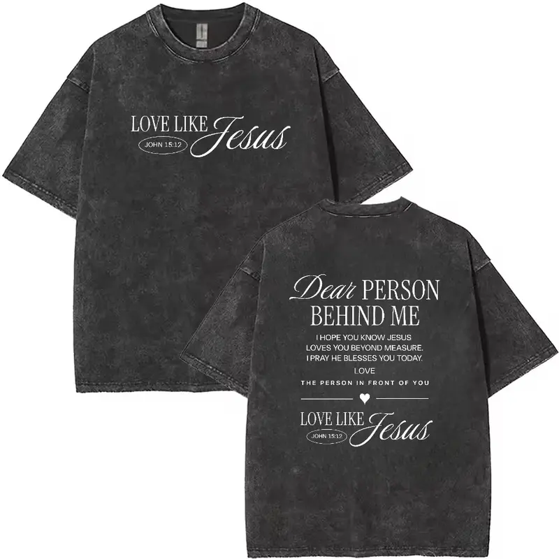 washed T-shirt-black