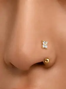 Four-Leaf Clover Nose Ring Earring, Daily Wear Piercing Jewelry, Unisex Floral Pattern, Copper Material, Casual Style, All Seasons, Nose Piercing Hoop