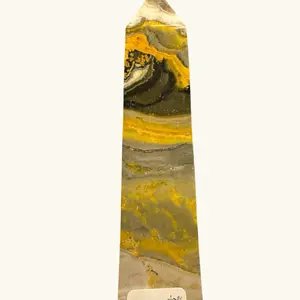 Bumblebee Jasper Tower - Unique Yellow and Gray Patterns for Decorative Use